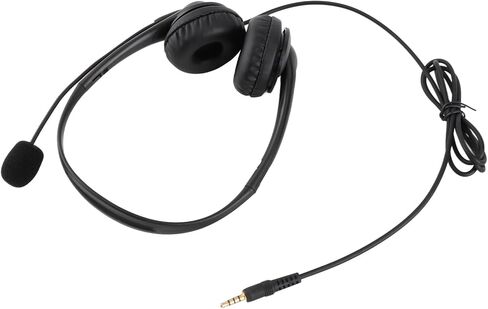 GOWENIC Headset with Microphone Noise Canceling Rotatable 3.5Mm Call Center Headset for Office PC Chat, Black ABS Material in Kuwait