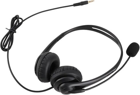 GOWENIC Headset with Microphone Noise Canceling Rotatable 3.5Mm Call Center Headset for Office PC Chat, Black ABS Material in Kuwait