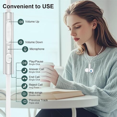 iPhone 16 Headphones Wired, USB C Earbuds for iPhone 16e/16 Pro/16 Pro Max in Kuwait