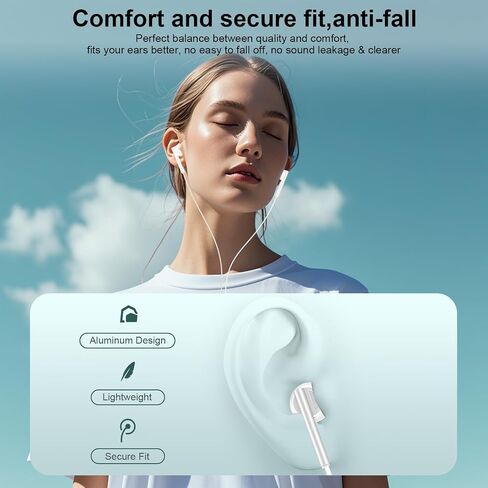 iPhone 16 Headphones Wired, USB C Earbuds for iPhone 16e/16 Pro/16 Pro Max in Kuwait
