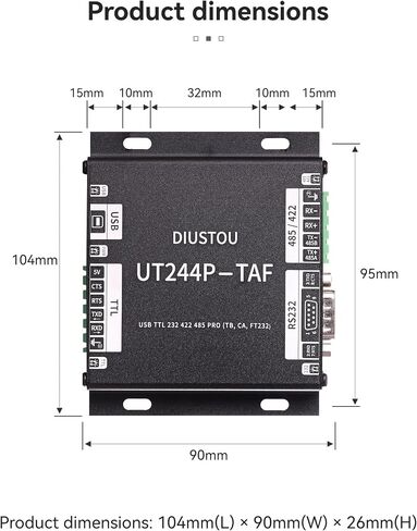 Wukong Ind. Isolated USB to TTL/232/422/485 9-in-1 Serial Converter in Kuwait