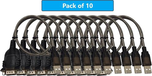 MICRO CONNECTORS USB 2.0 A-Male to DB9-Male Serial Adapter 10-Pack in Kuwait