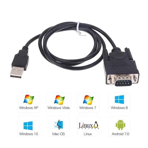 USB 2.0 to Serial RS-232 DB9 9Pin Adapter Converter Cord Length .8M to RS232 Support WIN10 with Chipset in Kuwait