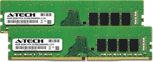 A-Tech 32GB Kit (2x16GB) RAM for MSI B450 TOMAHAWK MAX, B450 TOMAHAWK MAX II, B450M BAZOOKA V2, H310M PRO-VDH PLUS, X370 GAMING PRO CARBON AC | DDR4 2666MHz PC4-21300 DIMM Non-ECC UDIMM Memory Upgrade in Kuwait