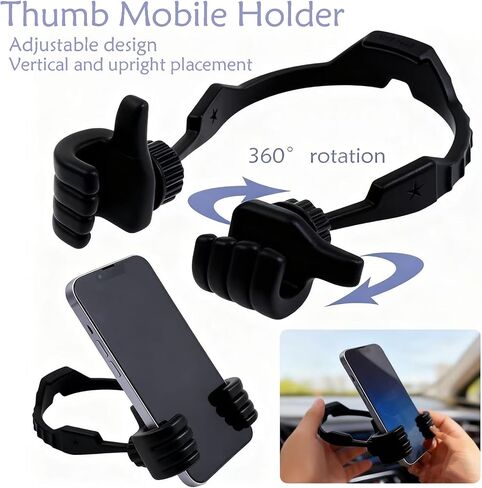 Thumbs Up Phone Holder, Lazy Stand for iPhone iPad, Black Red Mobile Grip, Cute Birthday Gifts for Kids Men Women Wife in Kuwait