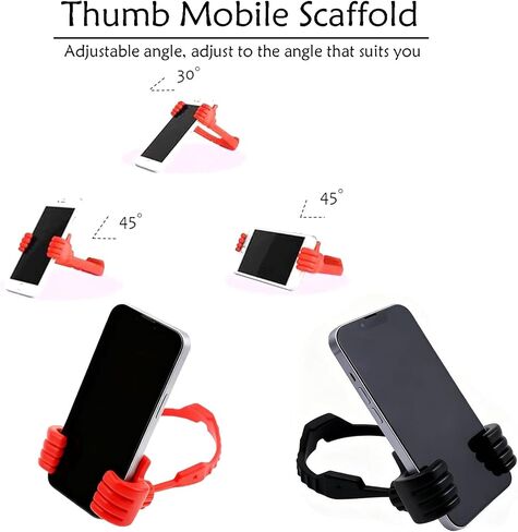 Thumbs Up Phone Holder, Lazy Stand for iPhone iPad, Black Red Mobile Grip, Cute Birthday Gifts for Kids Men Women Wife in Kuwait