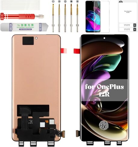 Original for OnePlus 12R Screen Replacement for OnePlus 12R LCD Display for OnePlus 12R Digitizer Touch Screen Assembly Repair Kit CPH2609 CPH2585 CPH2611 Black (with Fingerprint Function) in Kuwait