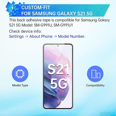 3PCS Battery Door Cover Adhesive Tape for Samsung Galaxy S21 5G in Kuwait