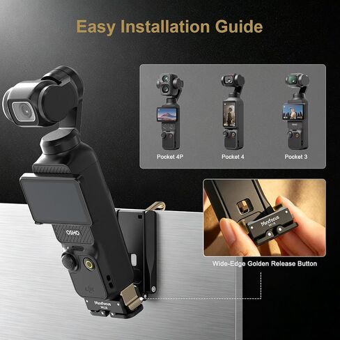 MINIFOCUS Magnetic Mount Stand for DJI Osmo Pocket 4/3 1/4"-20 Locating Holes Plate for Arca-Swiss Pocket4 Accessories Adapter Clamp Magnet Suction Case Holder on Desktop in Kuwait