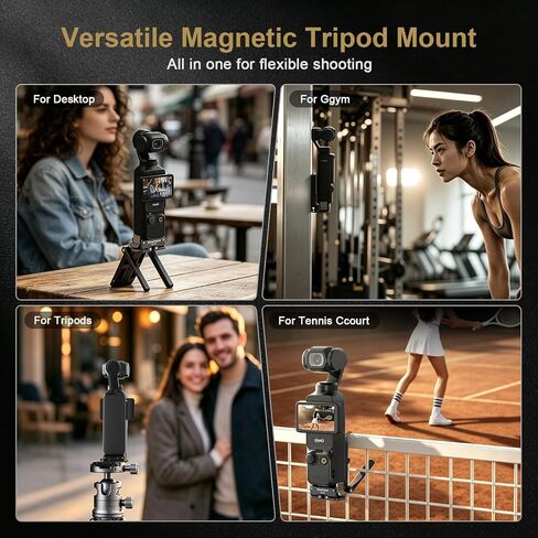 MINIFOCUS Magnetic Mount Stand for DJI Osmo Pocket 4/3 1/4"-20 Locating Holes Plate for Arca-Swiss Pocket4 Accessories Adapter Clamp Magnet Suction Case Holder on Desktop in Kuwait