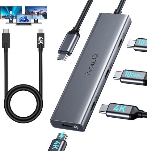 4-Port USB-C Splitter for USBC PD Monitor, Portable Screen, Type C Monitors in Kuwait