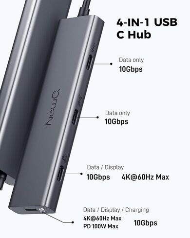 4-Port USB-C Splitter for USBC PD Monitor, Portable Screen, Type C Monitors in Kuwait