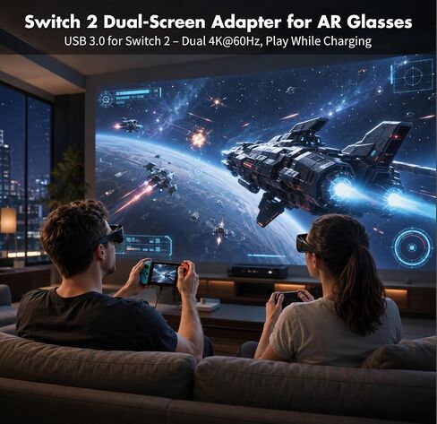 4-in-1 Dual USB-C Display Hub for AR Glasses & Switch 2, 4K@60Hz, 100W PD in Kuwait