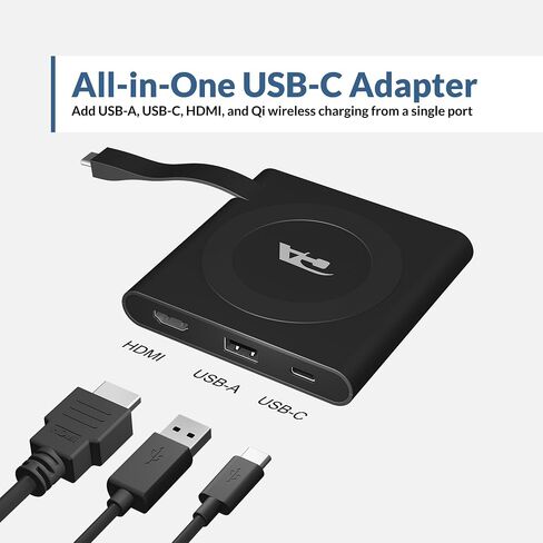 Cyber Acoustics DS-1500 USB-C Port Replicator with Built-in Qi Charging in Kuwait