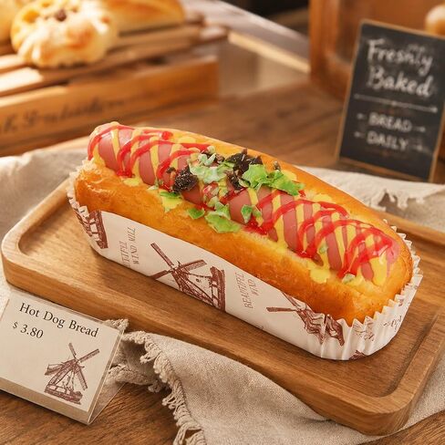 LUOZZY Simulation Hot Dog Bread Realistic Food Model Kitchen Display Prop in Kuwait