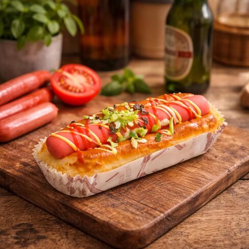 LUOZZY Simulation Hot Dog Bread Realistic Food Model Kitchen Display Prop in Kuwait
