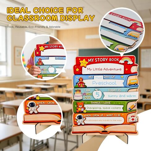First Day of School Board Sign, Reusable Milestone Chalkboard Wooden Signboard, Back to School Photo Prop for Classroom Picture Frame & Academic Year Memories(Rainbow) in Kuwait
