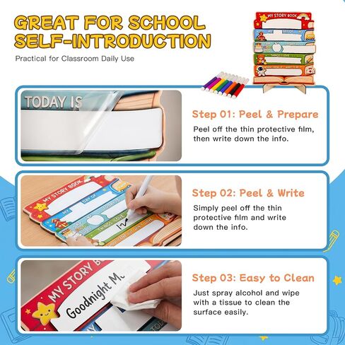 First Day of School Board Sign, Reusable Milestone Chalkboard Wooden Signboard, Back to School Photo Prop for Classroom Picture Frame & Academic Year Memories(Rainbow) in Kuwait
