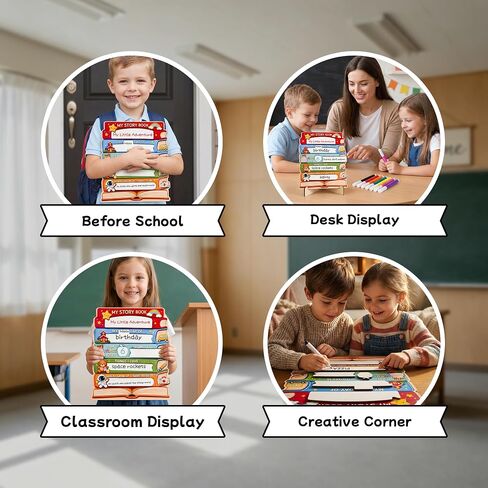 First Day of School Board Sign, Reusable Milestone Chalkboard Wooden Signboard, Back to School Photo Prop for Classroom Picture Frame & Academic Year Memories(Rainbow) in Kuwait