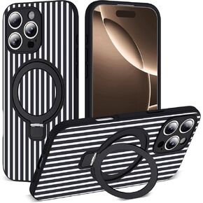 SKYLMW Striped Case for iPhone 17 Pro Max with Stand,6.9" Blue/White in Kuwait