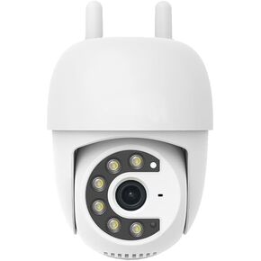 Outdoor Security Camera 355° Pan 90° Tilt Dual Light Full-Color Night Vision 2.4G WiFi Home Surveillance with Two-Way Audio & Infrared Vision, Compatible with 911 Center, Instavision APP in Kuwait