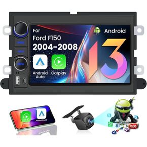 [4Core 64GB ROM] Car Radio for Ford F150 2004-2008: 7'' HD Touchscreen Stereo with Wireless Carplay Android GPS Bluetooth 5G WiFi FM RDS SWC Backup Camera in Saudi Arabia