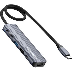 6-in-1 USB C Hub, 4K HDMI, USB 3.0, PD 100W, SD/TF Card Reader, Docking Station for MacBook Pro, MacBook Air, Laptops in Kuwait