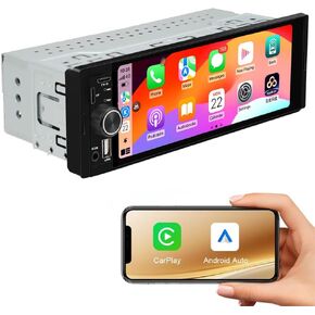 Single Din Car Stereo Radio Upgrade with CarPlay & Android Auto/6.36 Inch HD Touch Screen/Bluetooth/USB Type-C/SWC/EQ/FM Radio/External Mic in Kuwait