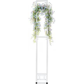 White Wedding Backdrop Stand – 6.56FT Adjustable Height Metal Arch Stand with Foldable Base, Heavy-Duty Square Frame for Party Decor, Proposal, Birthday, Bridal Shower, Installation-Free, 11 lbs in Saudi Arabia