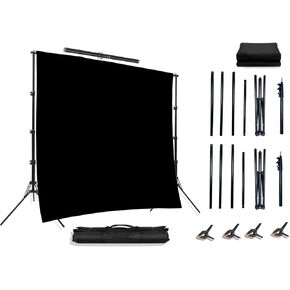 10x6.5ft Adjustable Photo Backdrops Stand Kit Portable Portrait & Studio Black Screen Stand Support with 4 Clamps,1x Black Backdrop Carrying Bag Disassembly Photography Accessories Banner Stand in Saudi Arabia