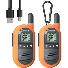 أجهزة اتصال لاسلكية Talkpod F40 FRS، أجهزة راديو ثنائية الاتجاه طويلة المدى، 8 مستويات صوت قابلة للتعديل، بطارية USB قابلة للشحن 1000 مللي أمبير في الساعة، للمنزل الخارجي (عبوتان برتقاليتان) in Kuwait