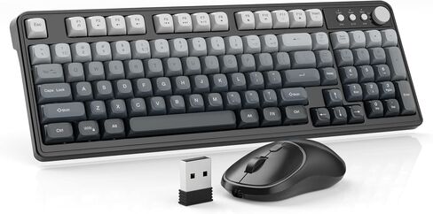 MageGee Wireless Gaming Keyboard and Mouse Combo V560, RGB Backlit Rechargeable Mechanical Feel 2.4GHz Quiet Blue White Purple Keyboard Mouse for Mac Laptop PC Gamer in Kuwait