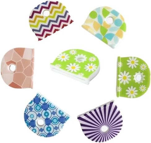 4pcs (Random Colors) of Colorful Silicone Keycaps Featuring Unique Designs Such As Stripes, Flowers, and Polka Dots in Kuwait