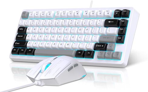 Snpurdiri 75% Wired Gaming Keyboard and Mouse Combo (Black Grey White) in Kuwait