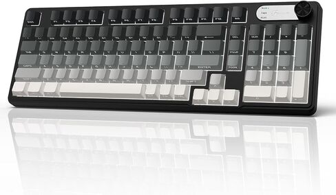 GEODMAER G98 Gaming Keyboard, 99 Keys Silent Wired Keyboard with Number Pad & Knob, RGB Backlit, Side Printed PBT Keycaps, Anti-ghosting, Water Repellent Computer Keyboards for PC Mac Laptop Gamer in Kuwait