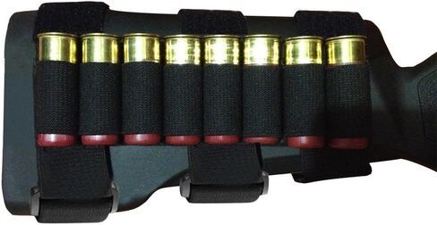 GVN 8 Rounds Gun Ammo Storage Shotgun Shell Holder Adjustable Shooters Forearm or Tactical Buttstock Sleeve Magazine Pouch(Black/FDE) in Kuwait