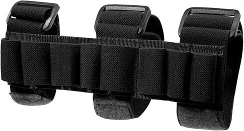 GVN 8 Rounds Gun Ammo Storage Shotgun Shell Holder Adjustable Shooters Forearm or Tactical Buttstock Sleeve Magazine Pouch(Black/FDE) in Kuwait