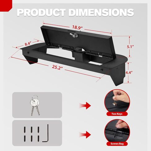FIERYRED Rear Cargo Under Floor in-Vehicle Safe Lock Box for Ford Bronco 4 Door 2021-2025, Interior Storage Organizer Gun Safe Security, Bolt-On Installation (Not for 2 Door & Sport) in Kuwait