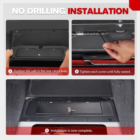 FIERYRED Rear Cargo Under Floor in-Vehicle Safe Lock Box for Ford Bronco 4 Door 2021-2025, Interior Storage Organizer Gun Safe Security, Bolt-On Installation (Not for 2 Door & Sport) in Kuwait