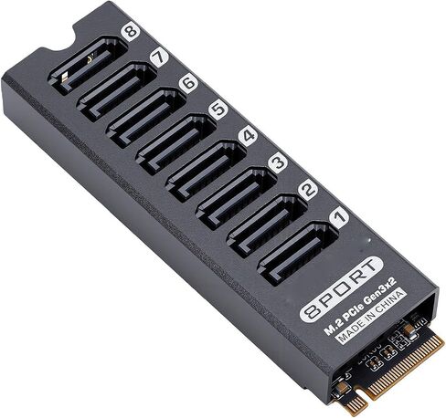 M.2 to SATA 3.0 Adapter, 8 Ports, 16Gbps, Aluminum in Kuwait