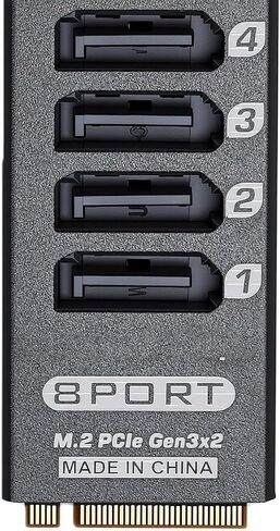 M.2 to SATA 3.0 Adapter, 8 Ports, 16Gbps, Aluminum in Kuwait