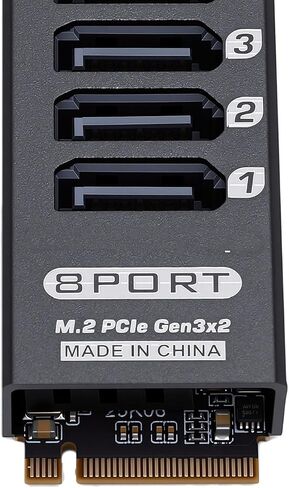 M.2 to SATA 3.0 Adapter, 8 Ports, 16Gbps, Aluminum in Kuwait