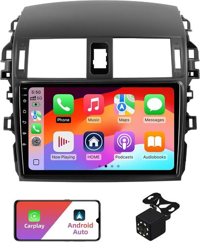 2+32G Android 13 Double Din Car Stereo for Toyota Corolla 2009-2013 with 9 Inch Touchscreen Radio Built-in Wireless Carplay/Android Auto/GPS/Bluetooth/FM/AUX-in/Steering Wheel Controls/Backup Camera in Kuwait