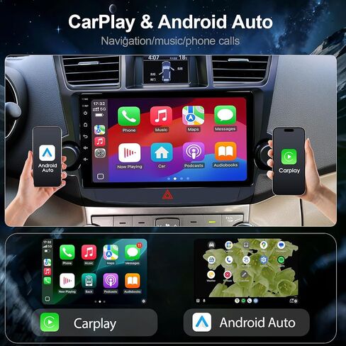 64GB Car Radio Stereo for 2008-2013 Toyota Highlander Radio Upgrade, 10.2 Inch Plug and Play Android 13 Head Unit with Wireless CarPlay/Android Auto/1080P Rear View Camera/AM FM Radio in Kuwait
