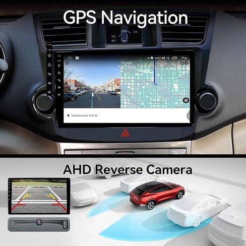 64GB Car Radio Stereo for 2008-2013 Toyota Highlander Radio Upgrade, 10.2 Inch Plug and Play Android 13 Head Unit with Wireless CarPlay/Android Auto/1080P Rear View Camera/AM FM Radio in Kuwait