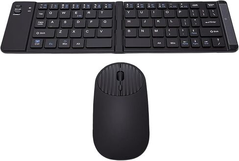 Wireless Keyboard and Mouse Set, Foldable 66-Key Design (Black) in Kuwait
