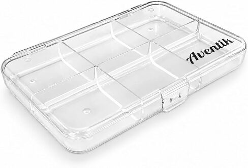 Aventik Super Transparent Super Strong PC Fly Fishing Fly Box Multi-compartment Options Great Pocket Size 7.52X5.24X1.08inch Fishing Tackle Box Fishing Hook Box (24C) in Saudi Arabia