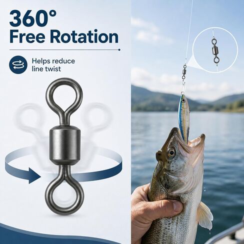 100Pcs Micro Swivels for Fly Fishing HighStrength Fishing Swivel in Kuwait