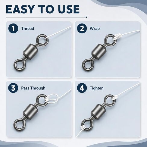100Pcs Micro Swivels for Fly Fishing HighStrength Fishing Swivel in Kuwait