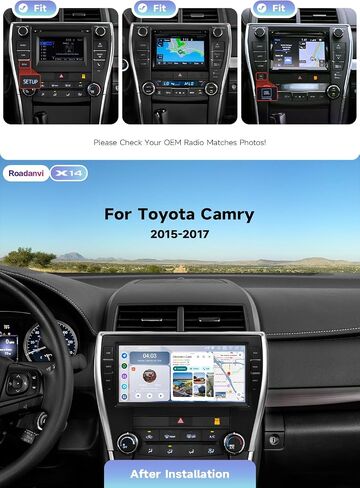 Roadanvi X14 10.33" Android 14 Car Radio for Toyota Camry 2015-2017 WiFi in Kuwait
